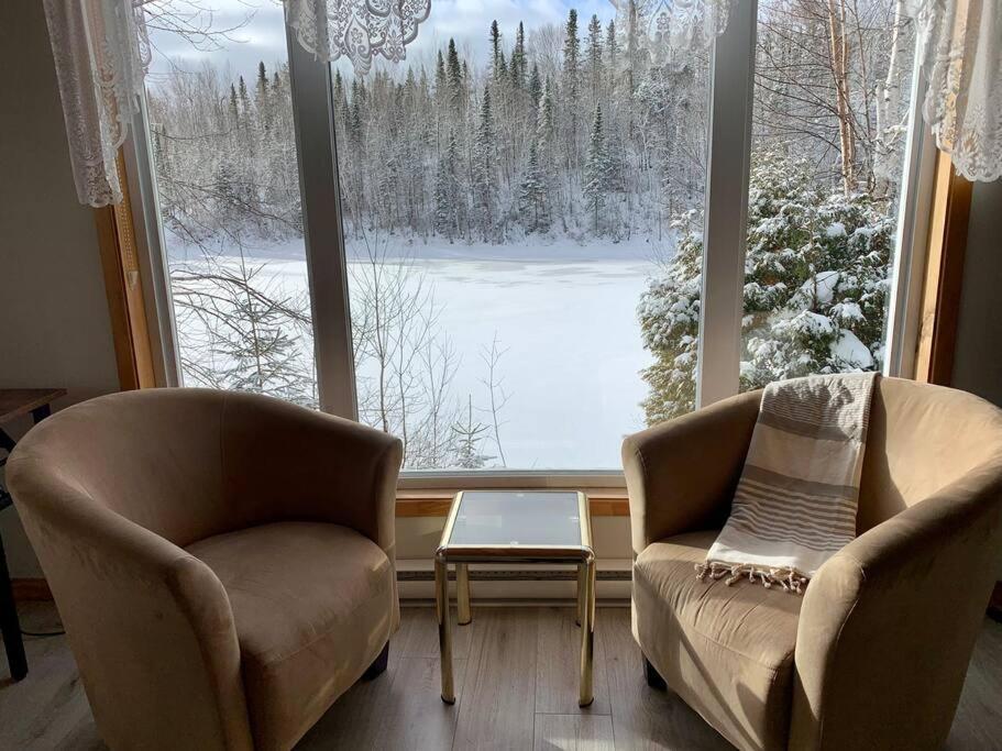 Le Chalet Bleu, Aux Pieds Des Monts-Valin Saint-David-de-Falardeau 外观 照片